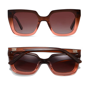 HARPER OMBRE BROWN - Bio Acetate Gradient Pink Frame l Brown Graduated Polarised Lens - Soek Fashion Eyewear New Zealand