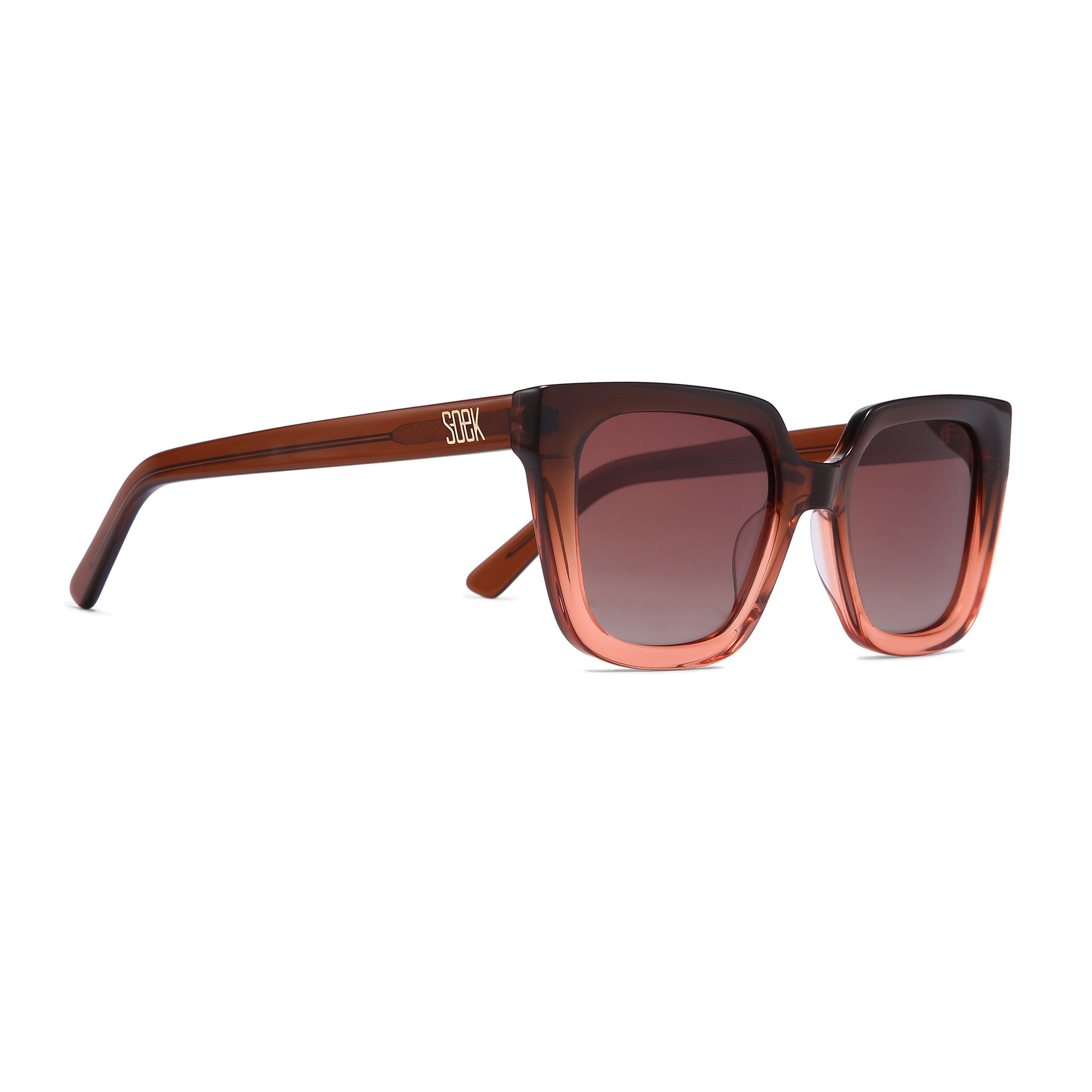 HARPER OMBRE BROWN - Bio Acetate Gradient Pink Frame l Brown Graduated Polarised Lens - Soek Fashion Eyewear New Zealand