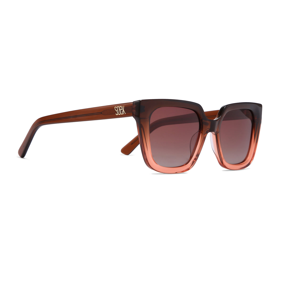 HARPER OMBRE BROWN - Bio Acetate Gradient Pink Frame l Brown Graduated Polarised Lens - Soek Fashion Eyewear New Zealand