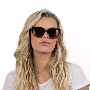 HARPER OMBRE BROWN - Bio Acetate Gradient Pink Frame l Brown Graduated Polarised Lens - Soek Fashion Eyewear New Zealand