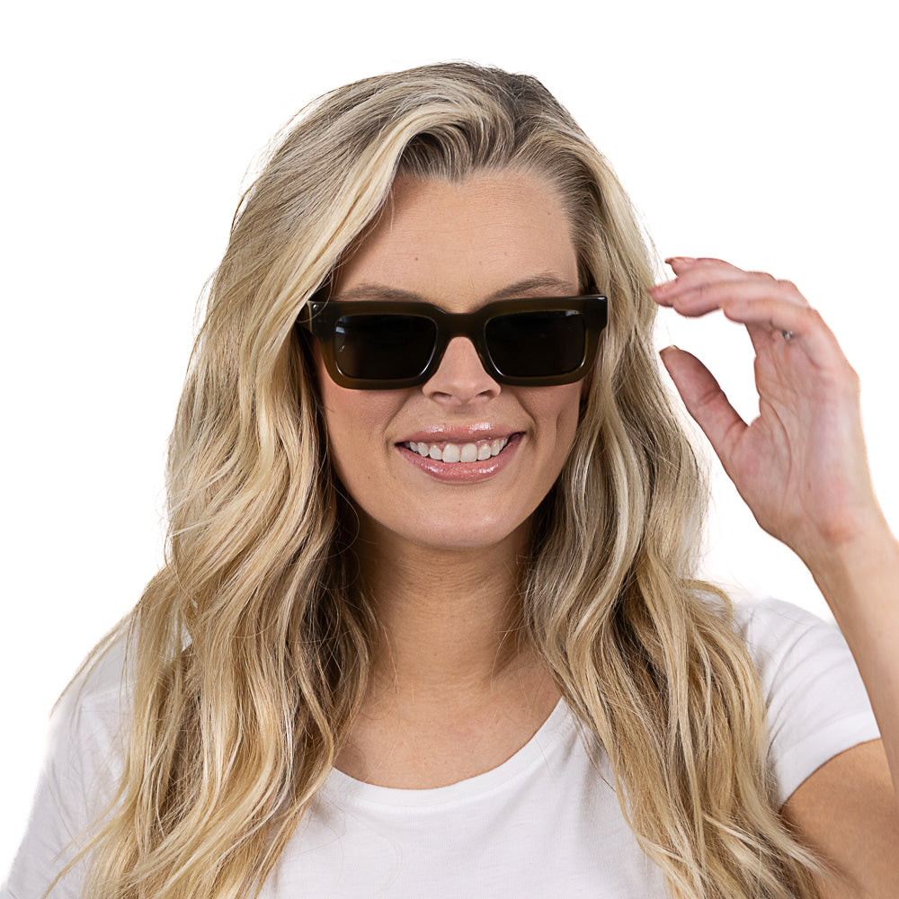 ROVE MOSS - Bio Acetate Khaki Frame l Black Polarised Lens